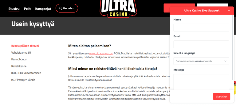 Ultra Casino Kuvankaappaus 2