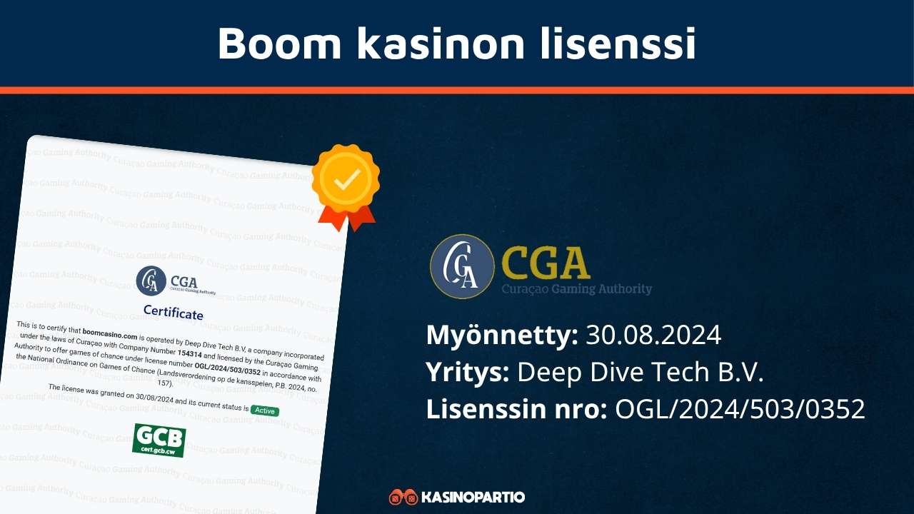 Boom kasinon lisenssi