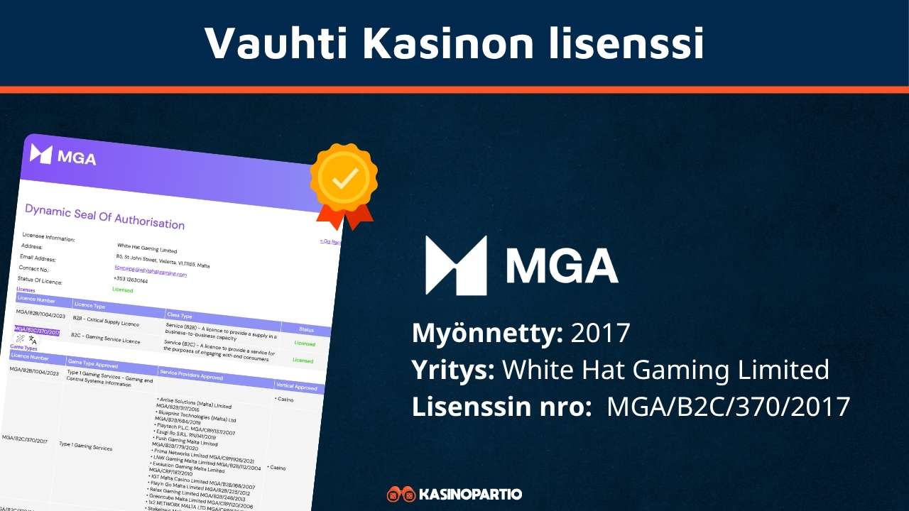 Vauhti kasinon lisenssi
