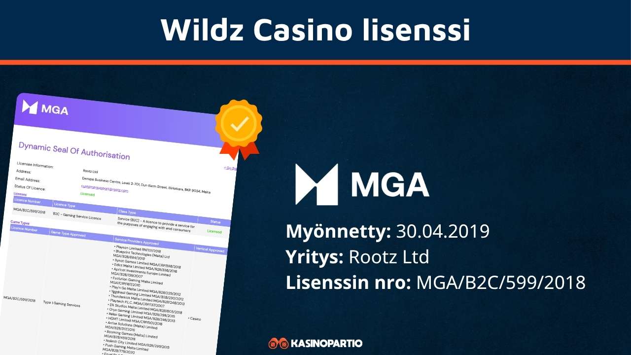 Wild casino lisenssi