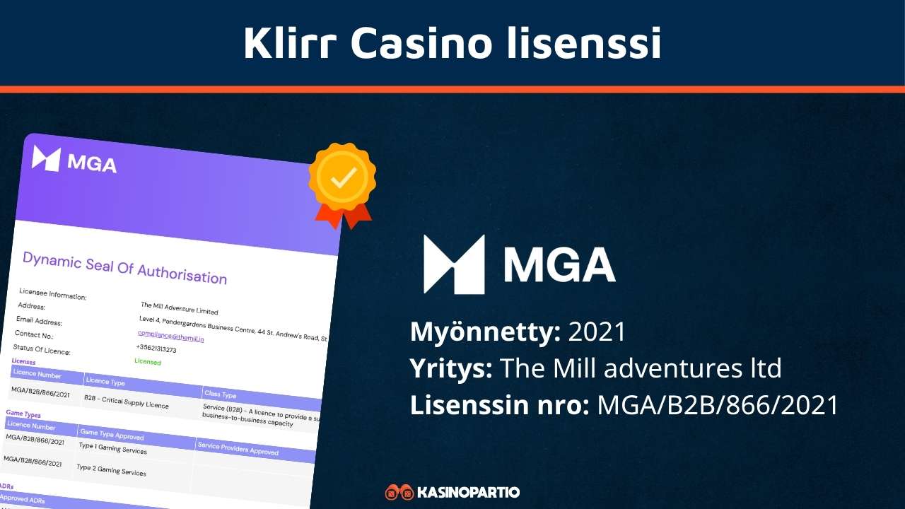 Klirr casino lisenssi