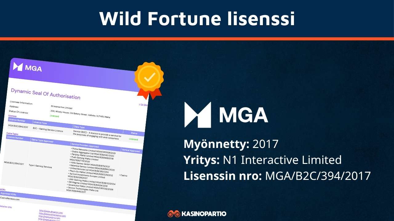 Wild Fortune lisenssi