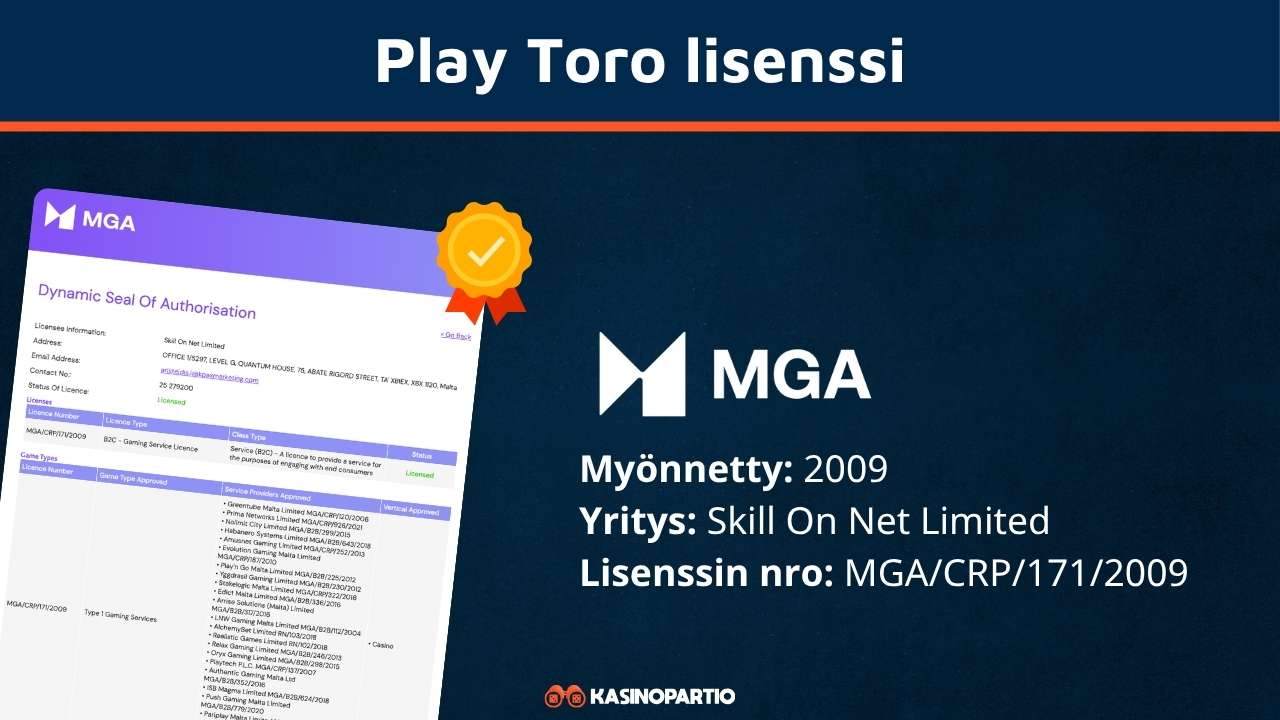 Play Toro lisenssi