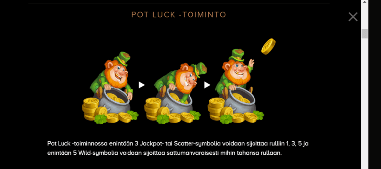 Irish Pot Luck Ilmaiskierrokset