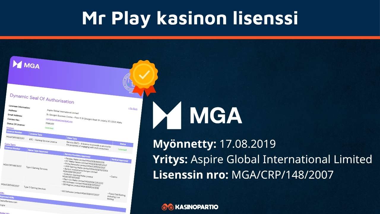 Mr Play kasinon lisenssi