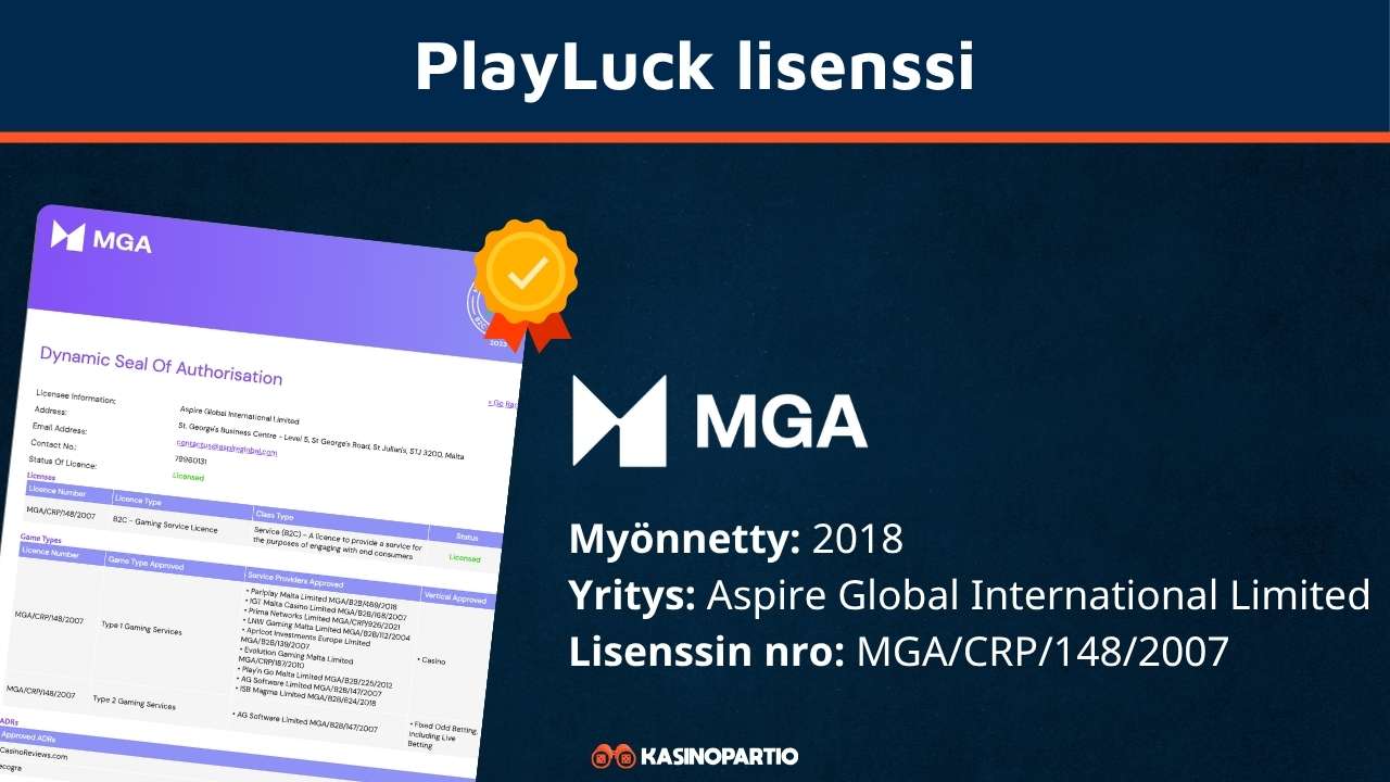 Playluck lisenssi