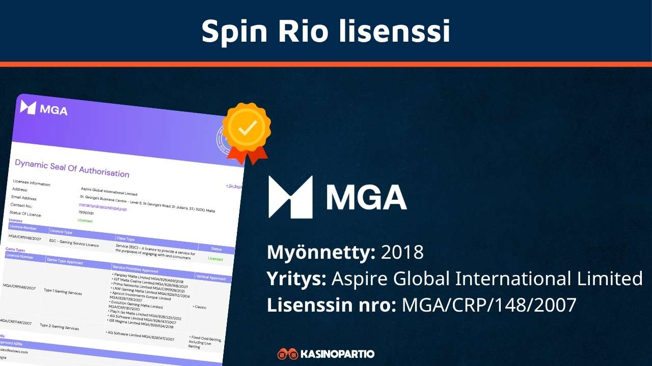 Spin Rio lisenssi