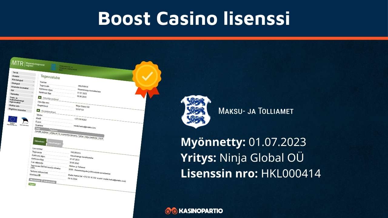 boost casino lisenssi