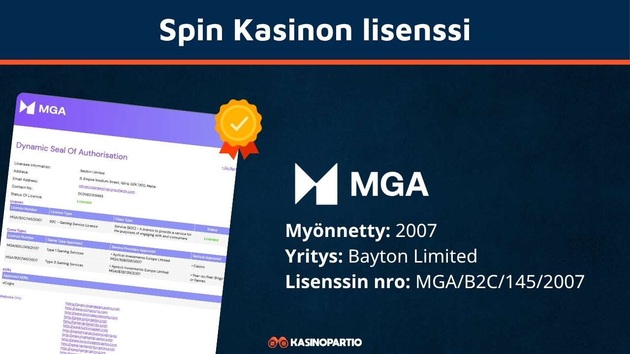 Spin kasinon lisenssi