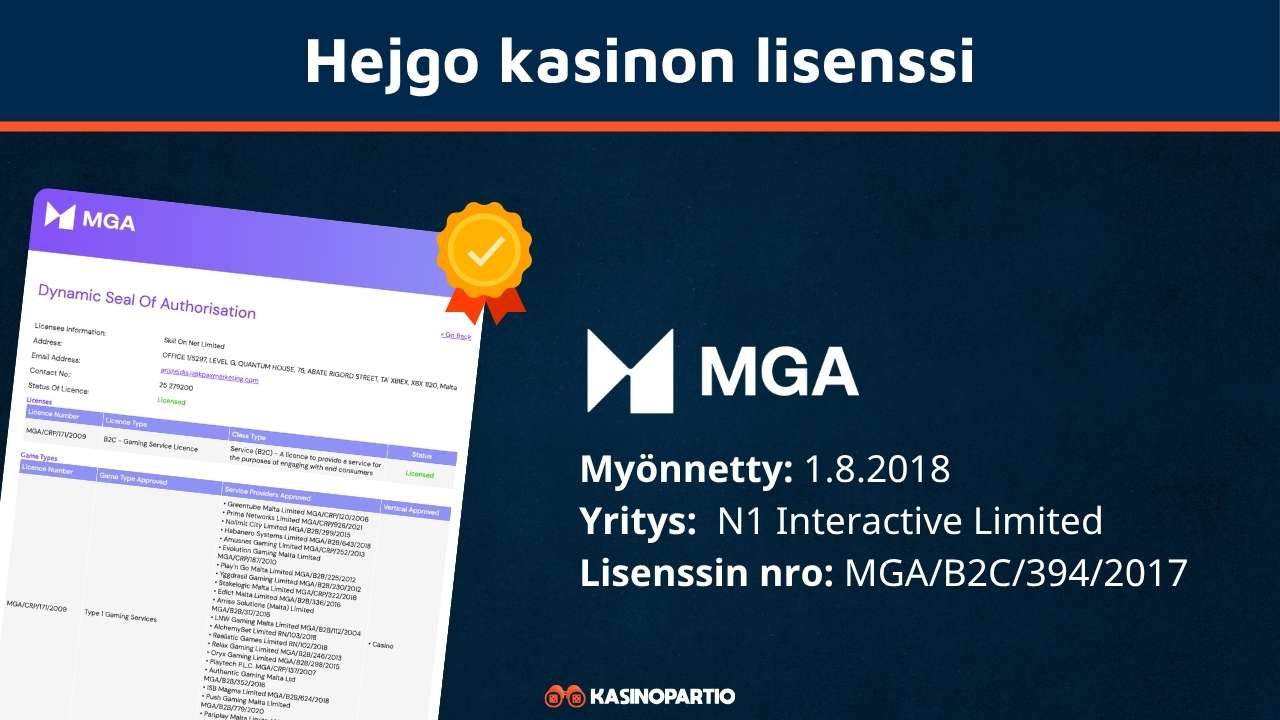 Hejgo Casino luotettava