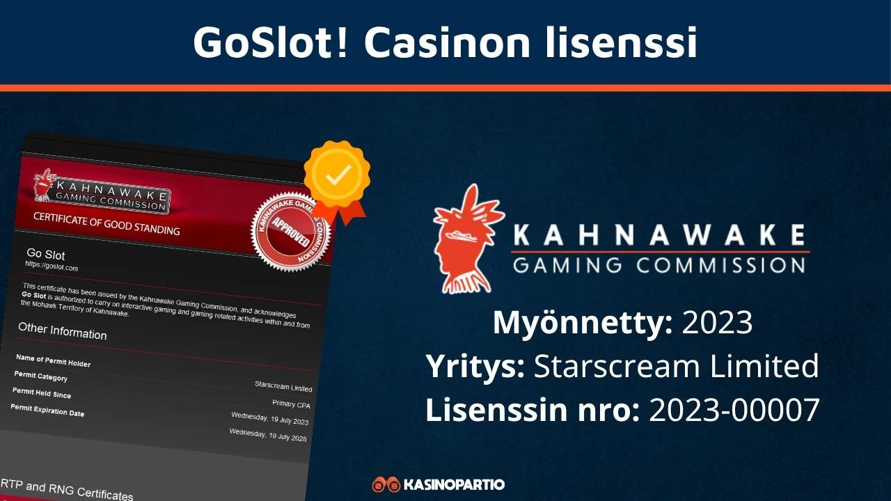 GoSlot! casinon lisenssi