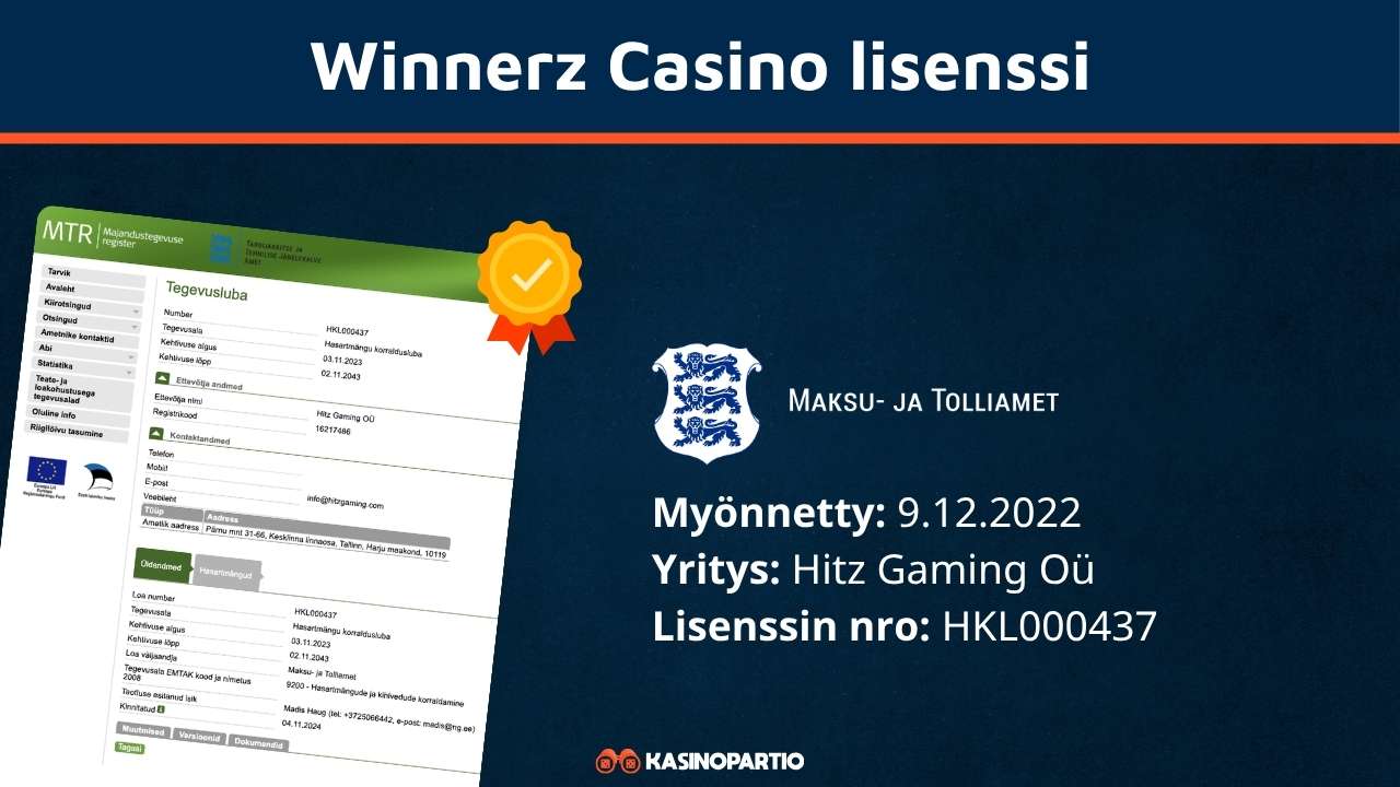 Winnerz casino lisenssi