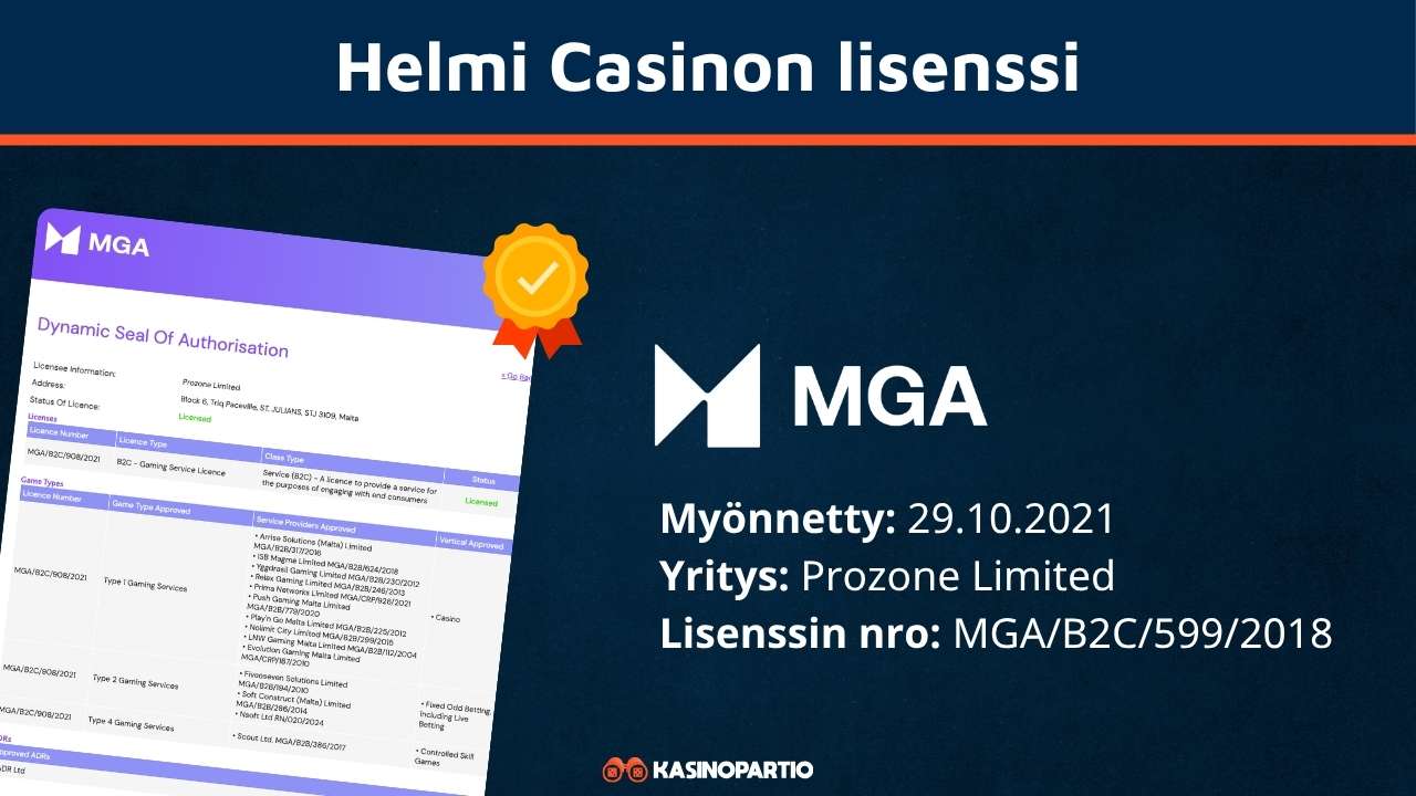 Helmi Casino lisenssi