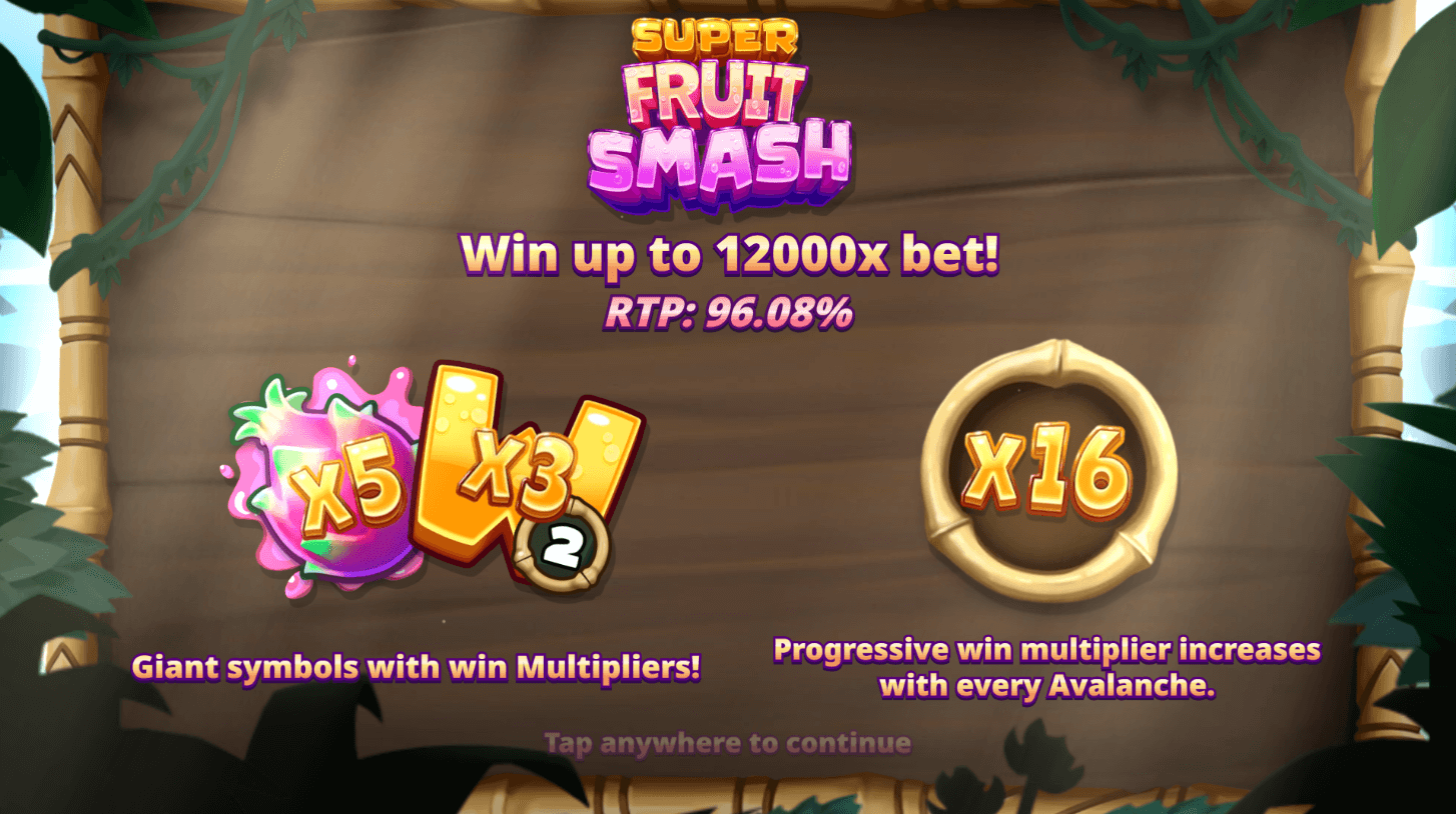 Super Fruit Smash on uusi Slotmill peli, jossa murskataan hedelmiä.