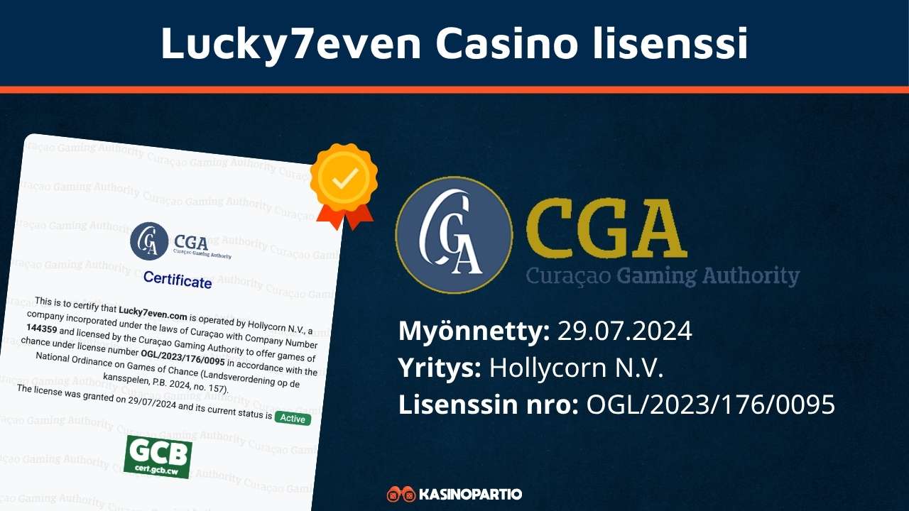 Lucky7even Casino lisenssi