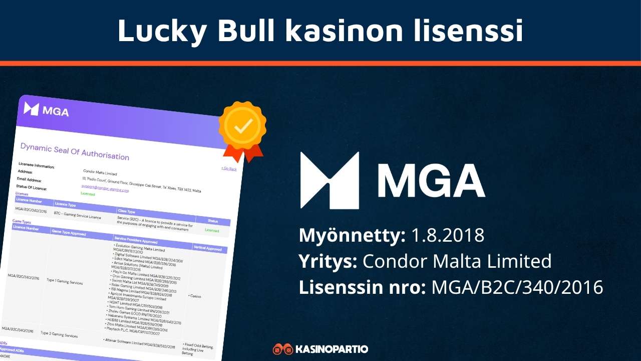 Lucky Bull kasinon lisenssi