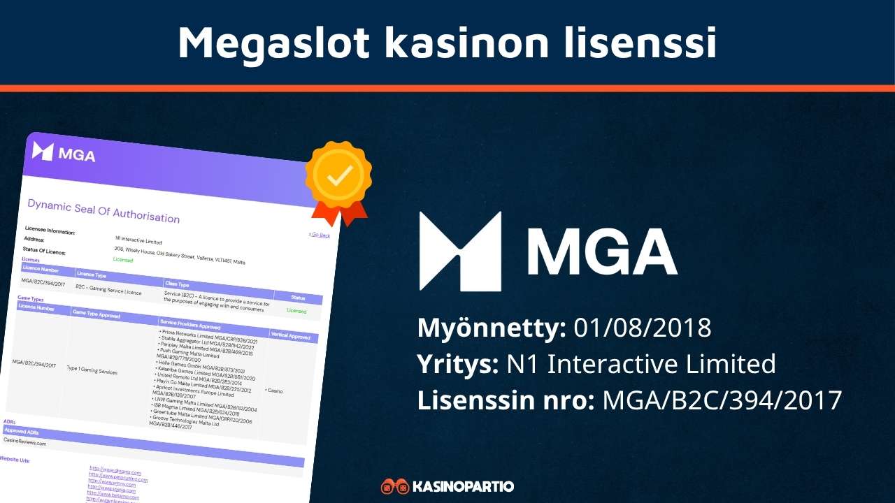 Megaslot kasinon lisenssi