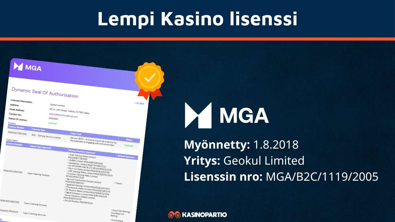 Lempi kasino lisenssi