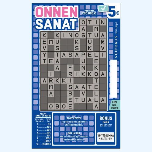 Onnensanat on yksi suosituimpia raaputusarpoja