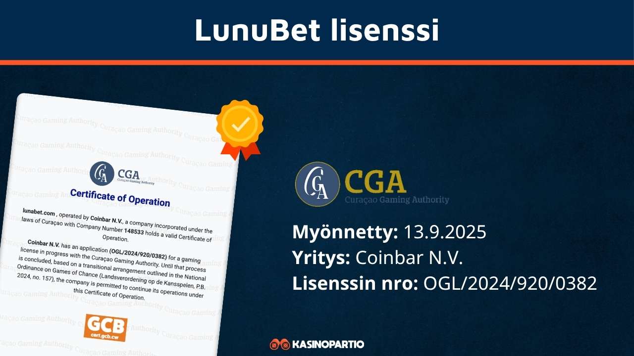 LunuBet lisenssi