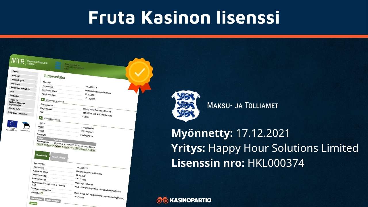 Fruta Kasinon lisenssi