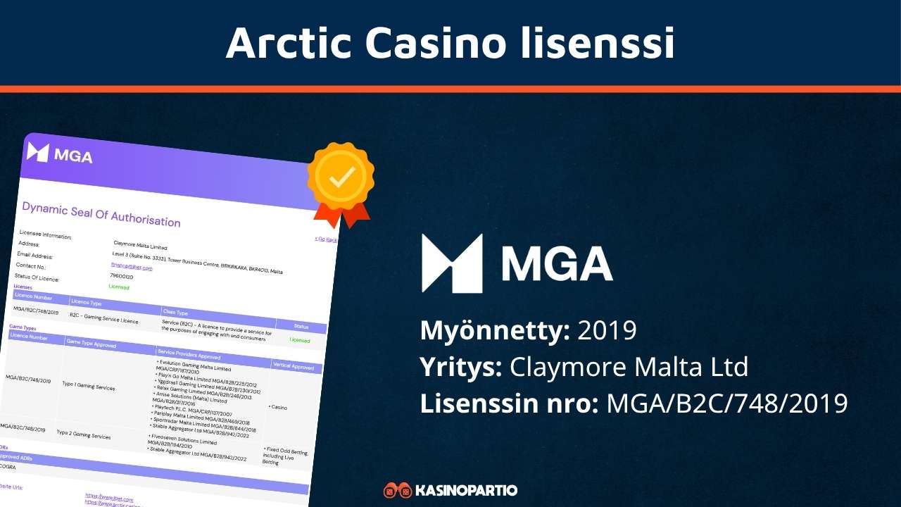 Arctic Casino lisenssi
