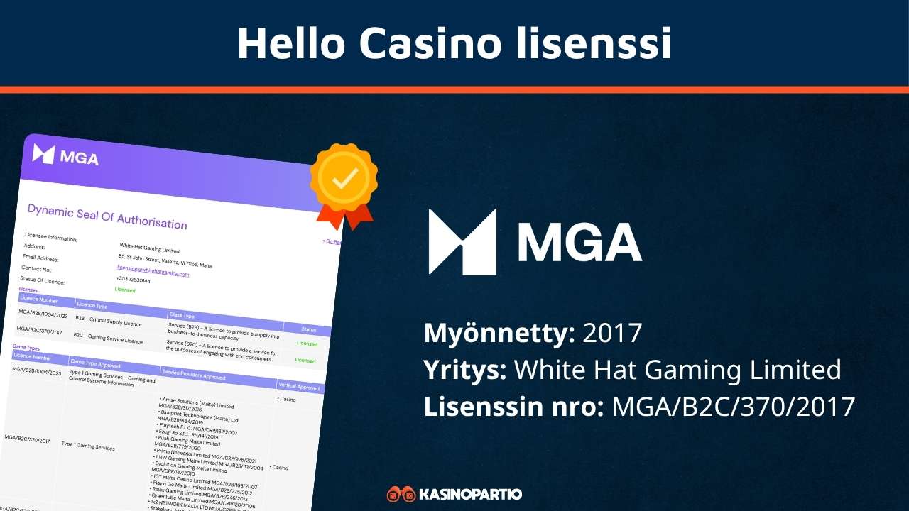 Hello Casino lisenssi