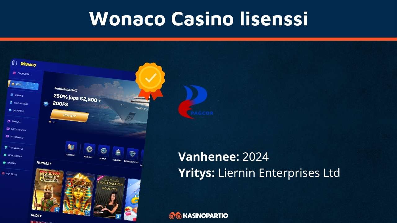 Wonaco Casino lisenssi
