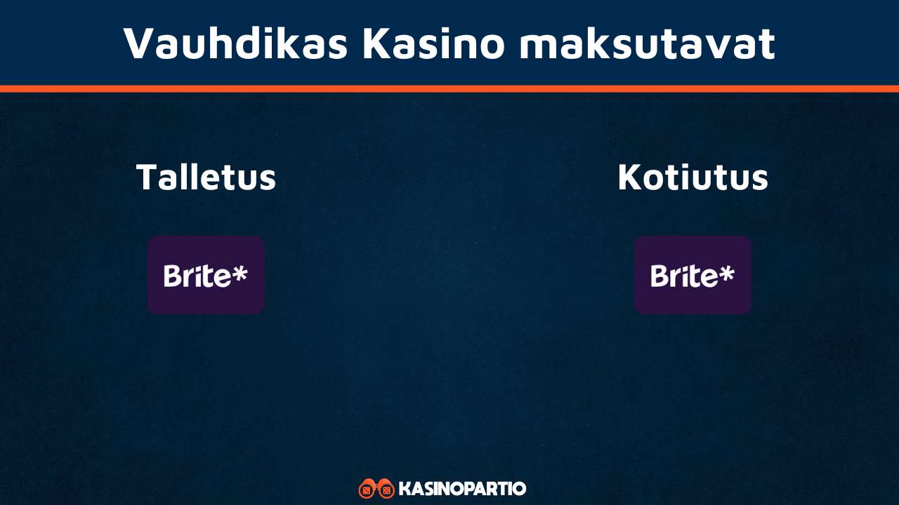 Vauhdikas Kasino maksutavat
