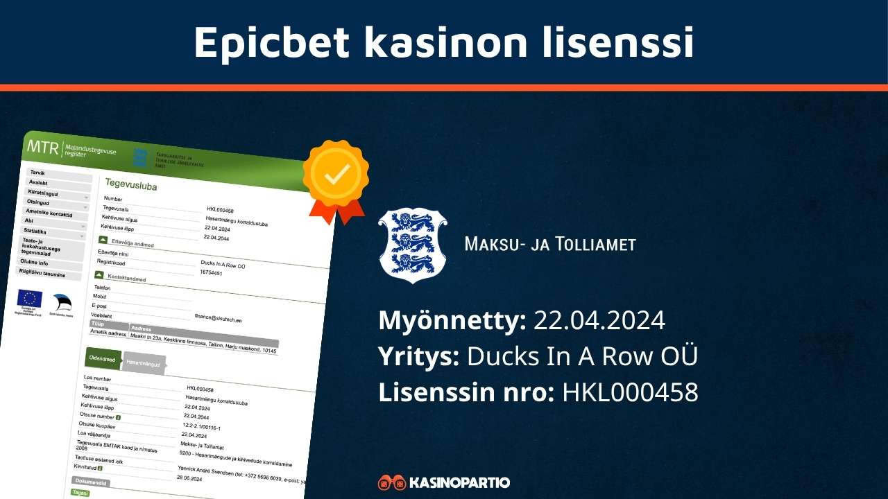 Epicbet lisenssi