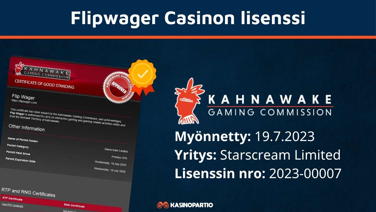 Flipwager casinon lisenssi