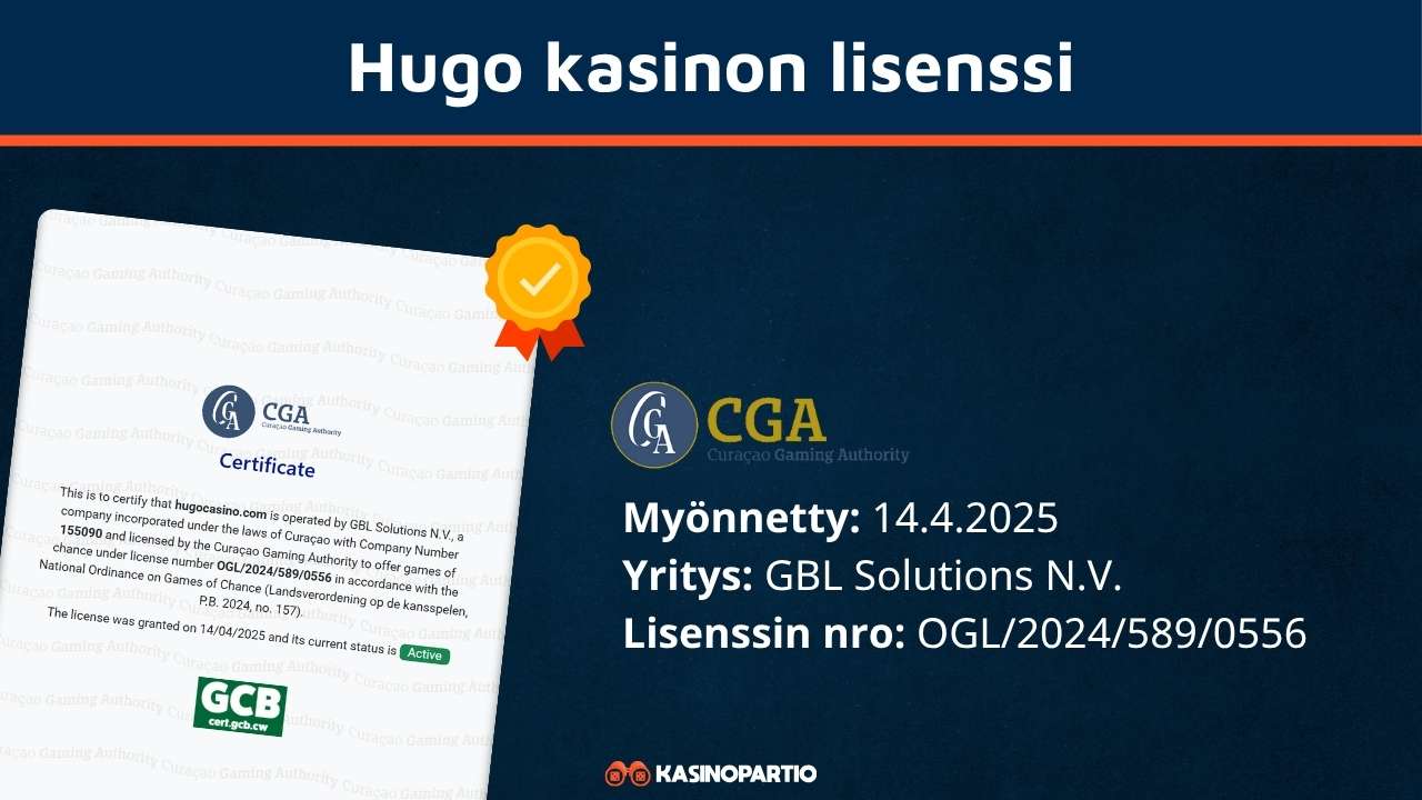 Hugo kasinon lisenssi