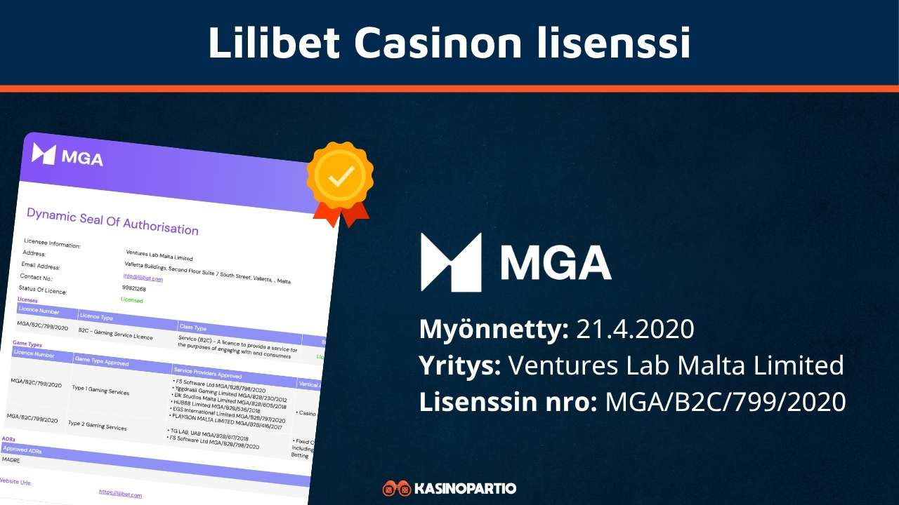 Lilibet Casinon lisenssi