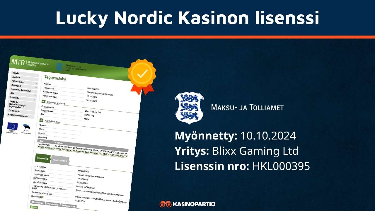 Lucky Nordic kasinon lisenssi