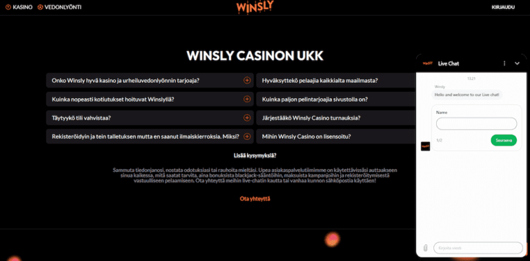 Winsly Casino Kuvankaappaus 2