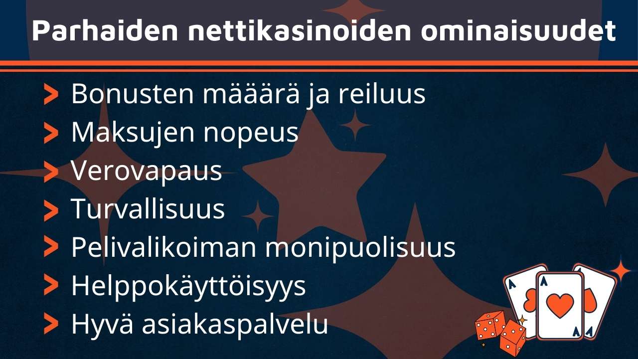 parhaat nettikasinot erottaa muista nämä ominaisuudet
