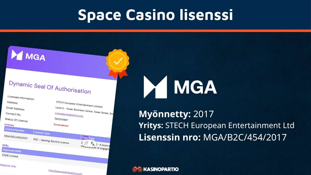 Space casino lisenssi