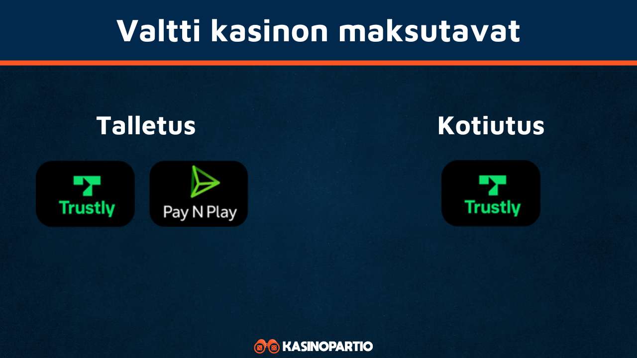 Valtti Casino maksutavat