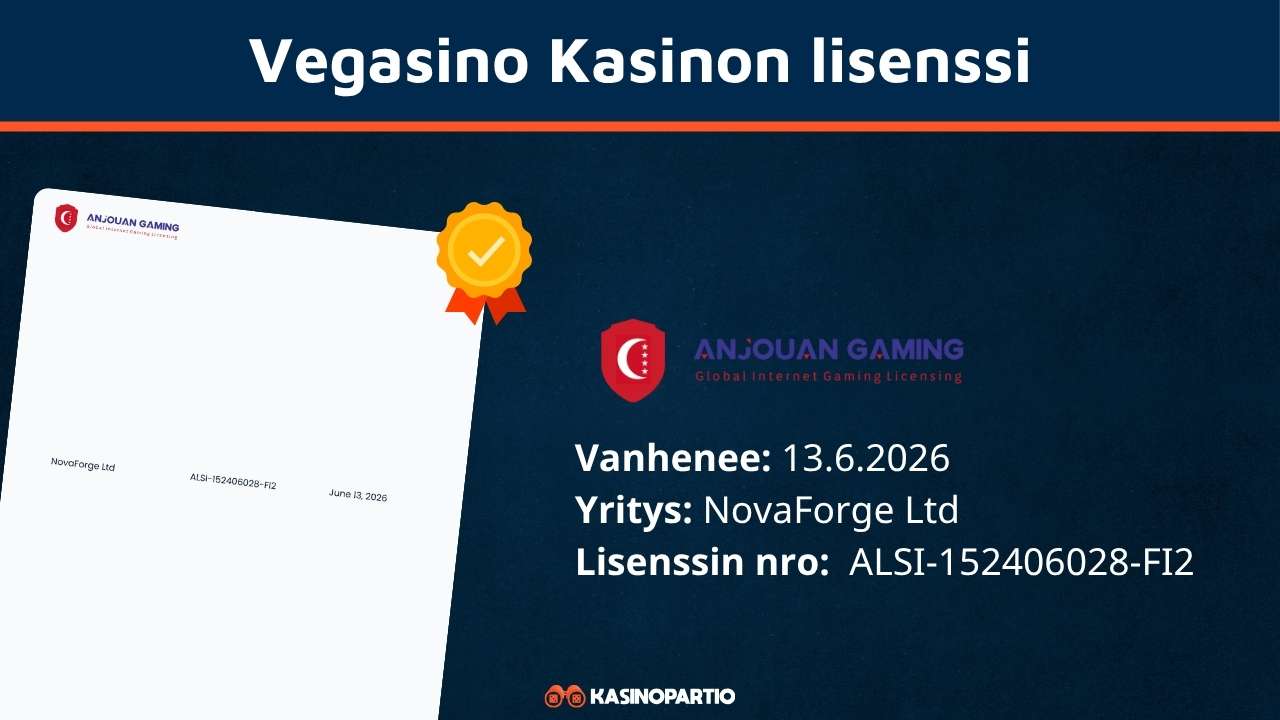 Vegasino kasinon lisenssi