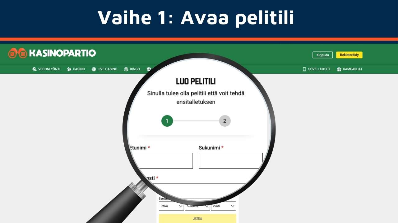 Avaa netticasino pelitili
