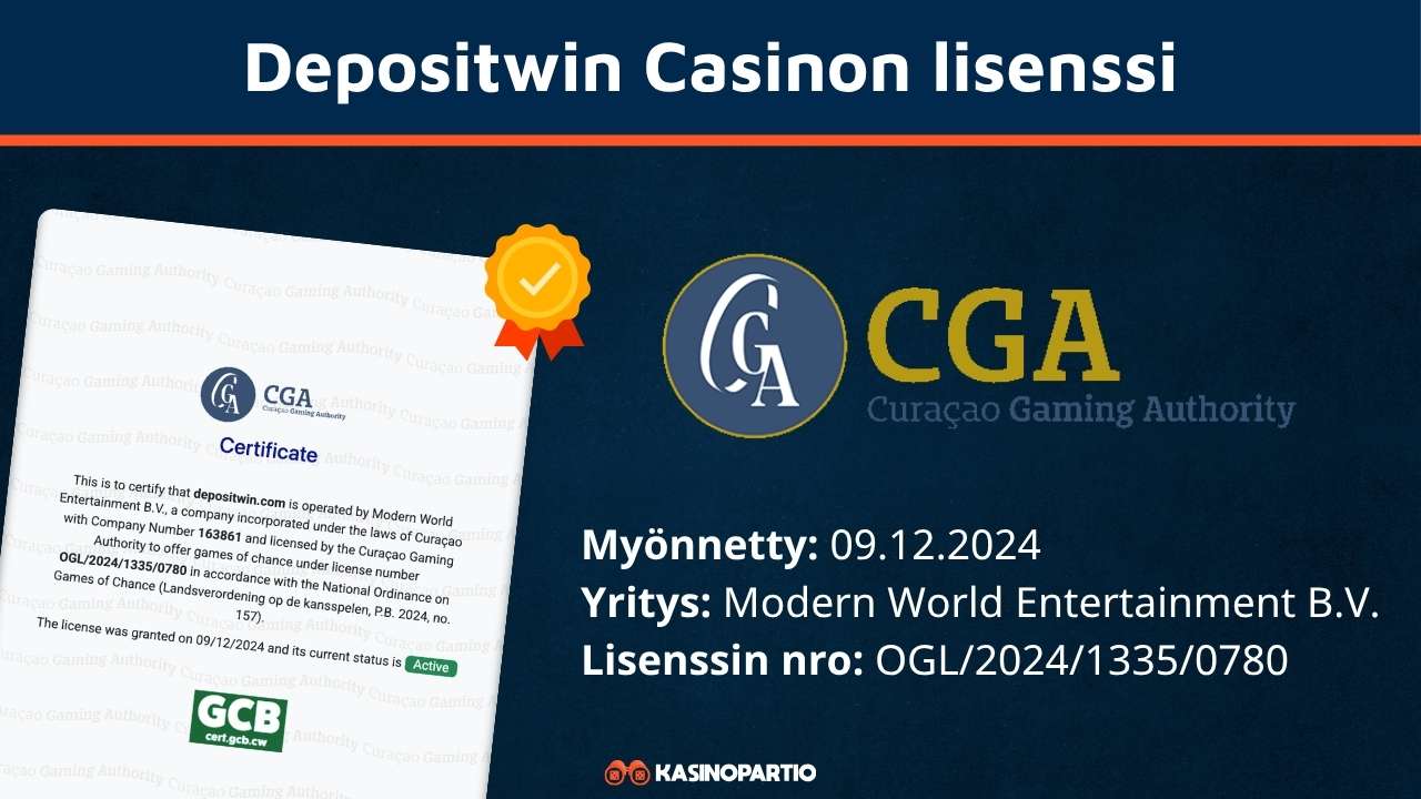 Depositwin casinon lisenssi