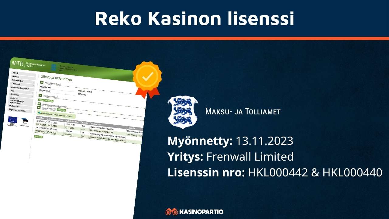 Reko kasinon lisenssi