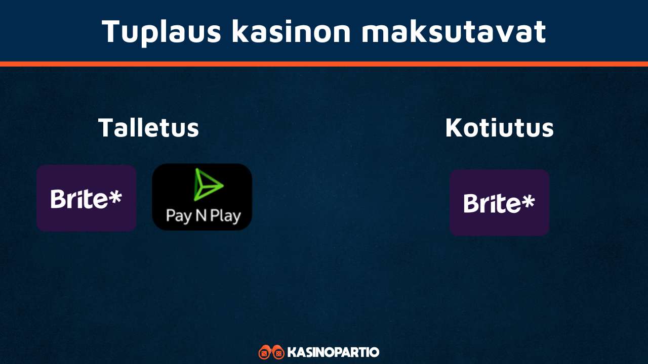 Tuplaus maksutavat