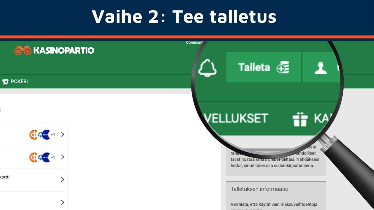 Talleta netticasinolle