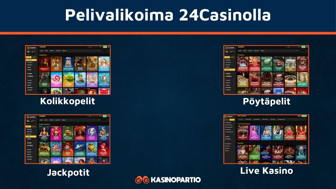 24Casinon pelivalikoima