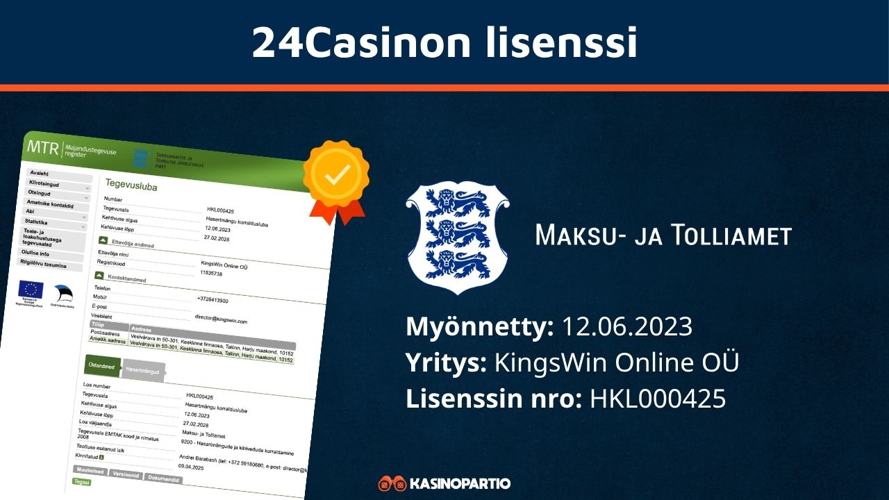 24Casinon lisenssi