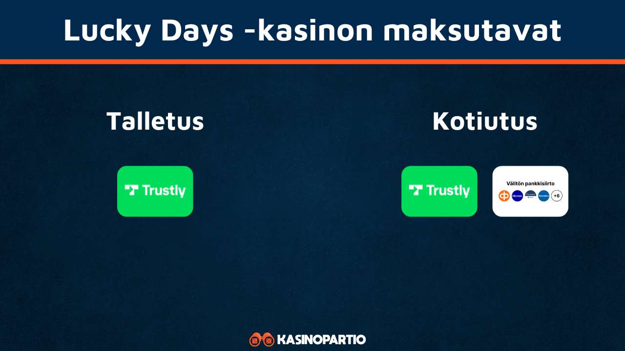 Lucky Days Kasinon maksutavat