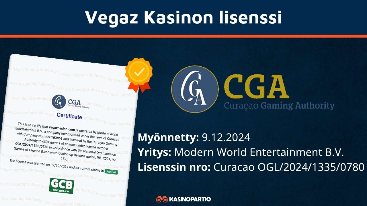 Vegaz Kasino lisenssi