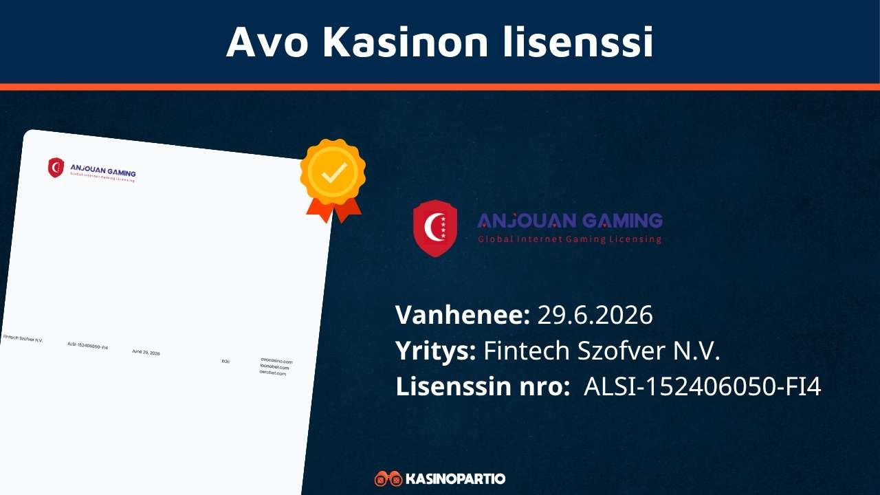 Avo Kasinon lisenssi