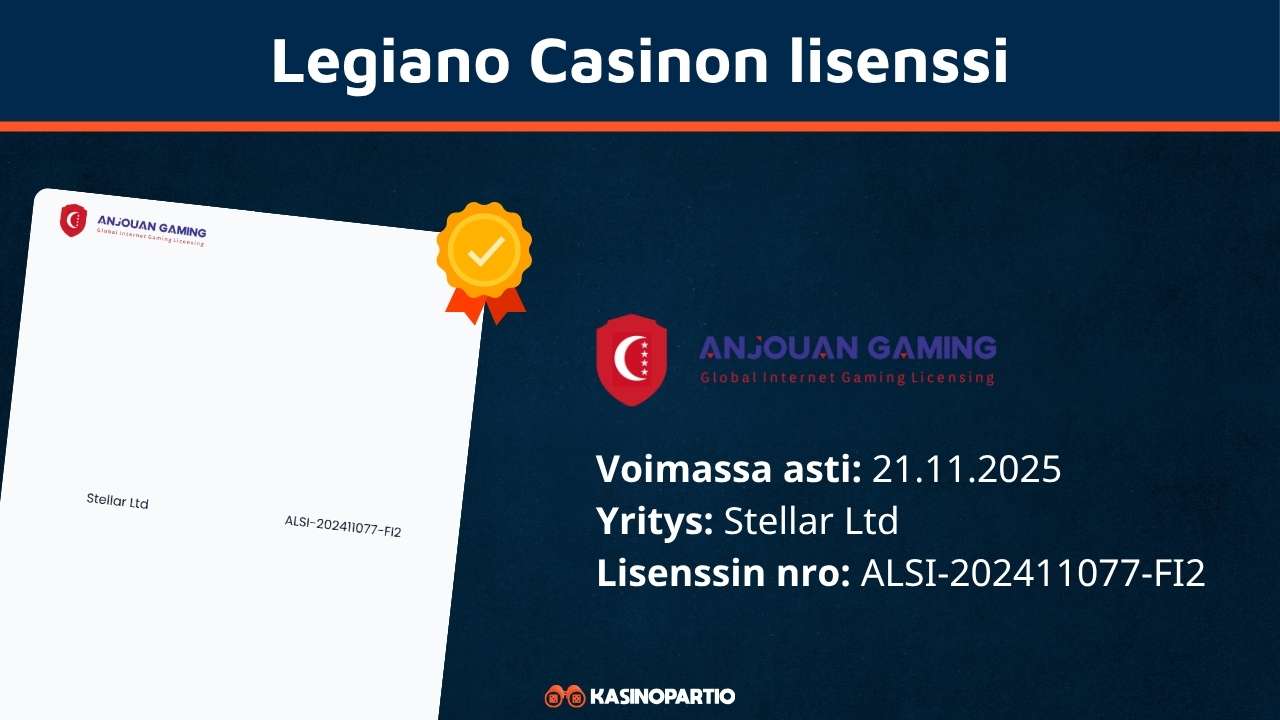 Legiano-kasinon lisenssi